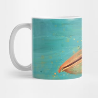 A Vibrant and Expressive Painting of a Pelican Mug